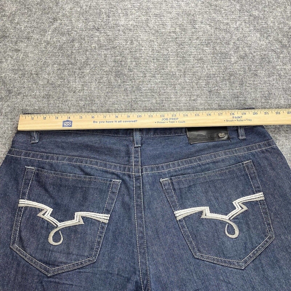 Vintage y2k Ecko Unltd Shorts Men 40 Baggy Fit Blue Streetwear Hip Hop Skater - Picture 14 of 16